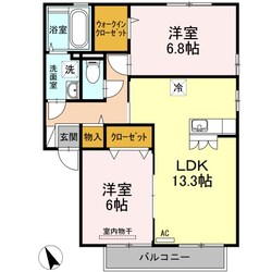 阿波富田駅 徒歩41分 2階の物件間取画像